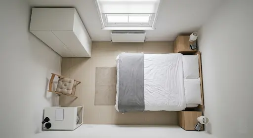 Generic, anonymous short-term rental room that fails to stand out in a crowded UK market