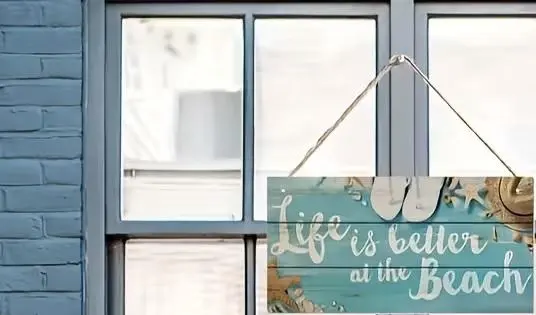 Life is Better at the Beach hanging wooden sign