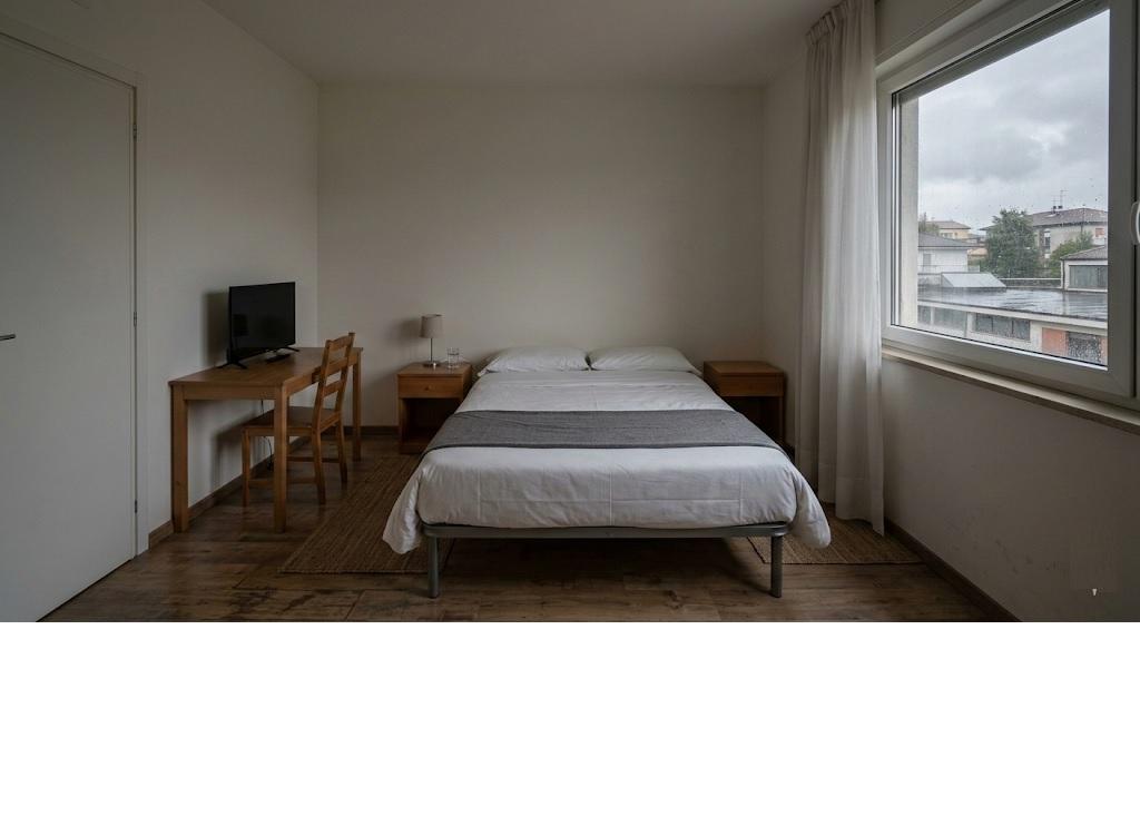 Generic anonymous BnB room before styling — this photograph does not justify a premium nightly rate